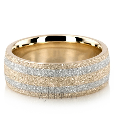 Solid Round Stoned Wedding Band 