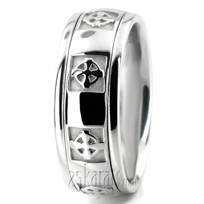 Pewter Celtic Cross Wedding Ring 