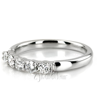 Classic 5 Stone Closed Basket Anniversary Band