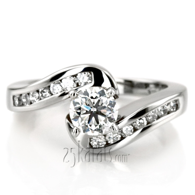 By Pass Designer Channel Set Diamond Engagement Ring