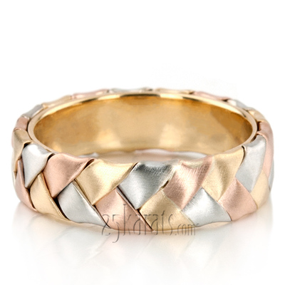 Bestseller Tri-Tone Hand Woven Wedding Band 