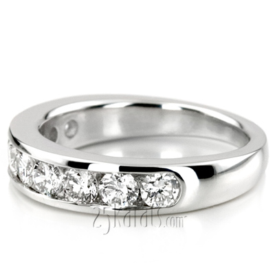 Brilliant Round 9 Stone Channel Set Diamond Anniversary Ring