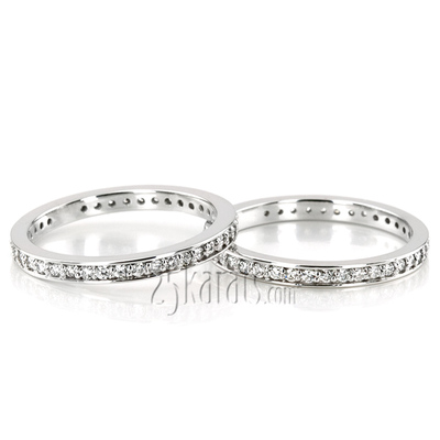 Prong Set Round Cut Diamond Eternity Wedding Band