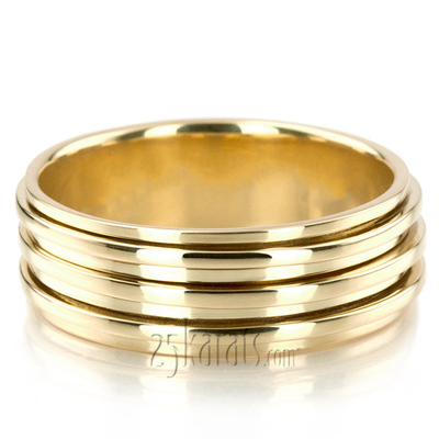 Chic Shiny Spinning Center Wedding Ring 