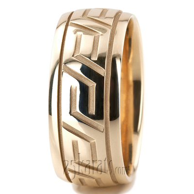 Traditional Greek Key Designer Wedding Band 