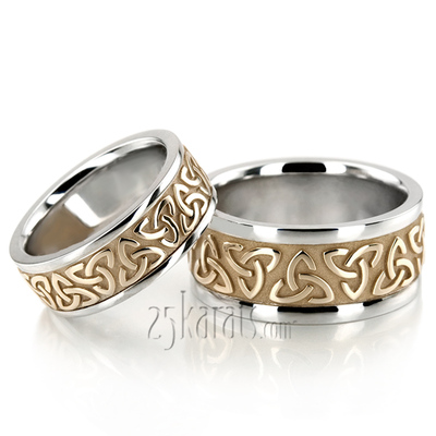 Celtic Knot Wedding Ring Set