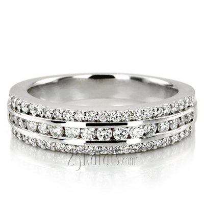 Triple Row Diamond Wedding Ring (0.57 ct.tw)