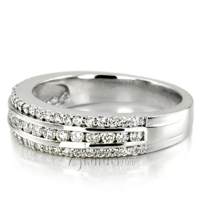 Triple Row Diamond Wedding Ring (0.57 ct.tw)