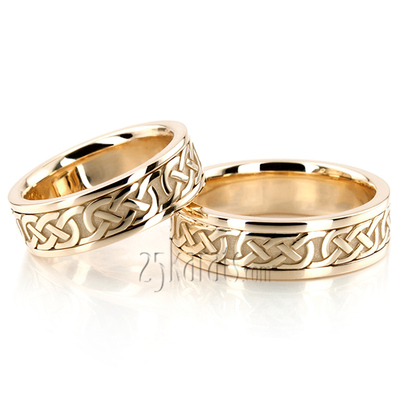 Handcrafted Celtic Wedding Ring Set