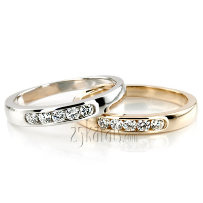 Brilliant Round 5 Stone Channel Set Diamond Anniversary Ring