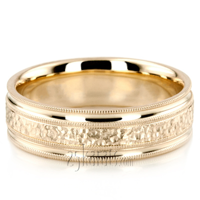 Concave Edge Matte Center Fancy Wedding Ring Set