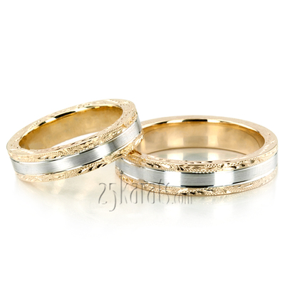 Stylish Fancy Design Wedding Band Set