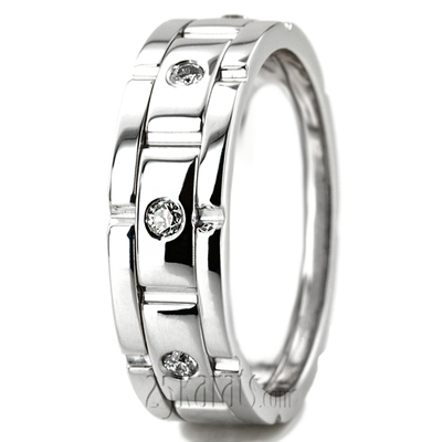 Rolex Style 6.5mm Diamond Wedding Band