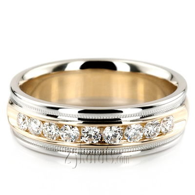 Channel Set Diamond Wedding Band Set