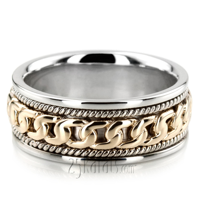 Masculine Hand Braided Wedding Band 