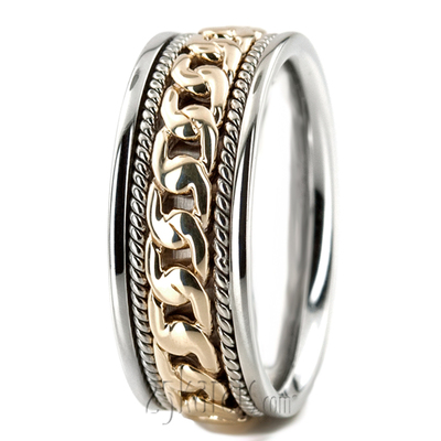 Masculine Hand Braided Wedding Band 