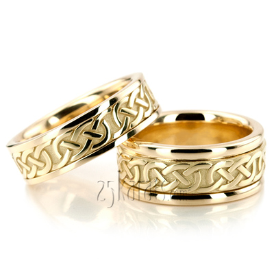 Handcrafted Celtic Wedding Ring Set