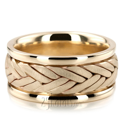 Double Line Braided Wedding Band