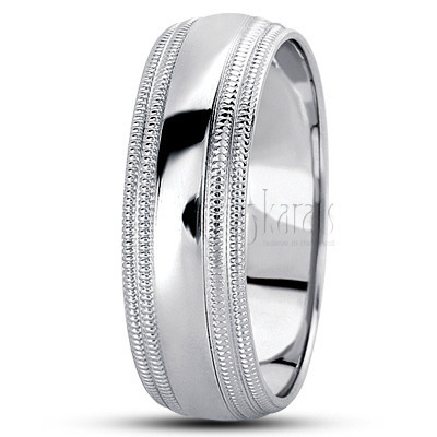 Double Milgrain Basic Design Wedding Band - Alternate View