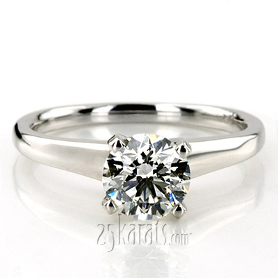 Stylish Solitaire With French Curve Cathedrals