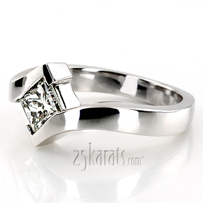 Princess Cut Bar Set Solitaire Engagement Ring