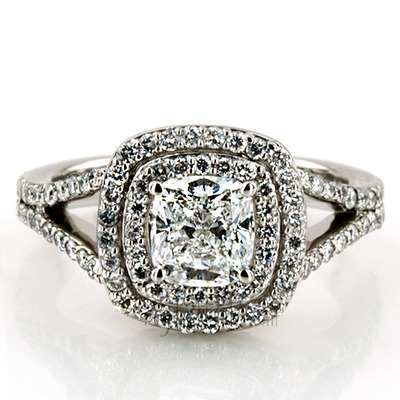 Split Shank Bead Set Diamond Engagement Ring