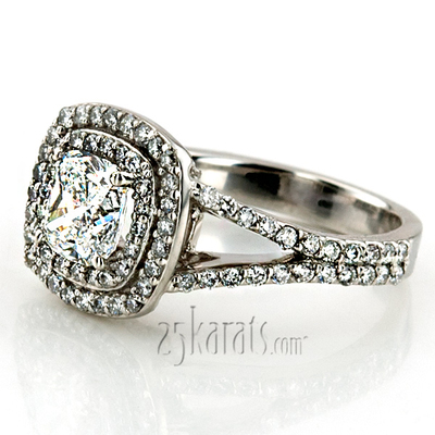Split Shank Bead Set Diamond Engagement Ring