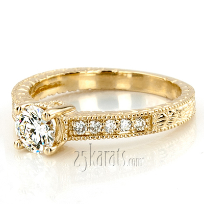 Round Cut Antique Diamond Engagement Ring