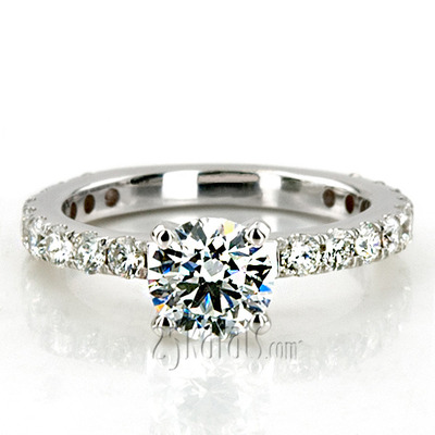 Contemporary Micro Pave Set Diamond Engagement Ring(0.54ct. tw.)