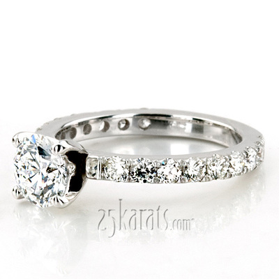 Contemporary Micro Pave Set Diamond Engagement Ring(0.54ct. tw.)