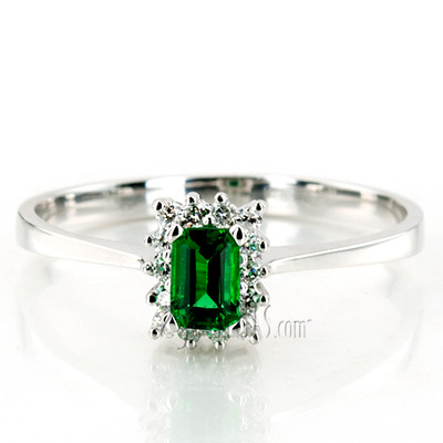 Emerald Cut Diamond Color Stone Ring