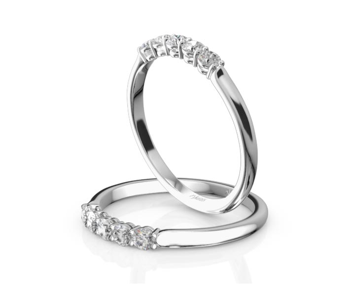 Shared Prong Classic Five Stone Anniversary Ring(1/4 ct. tw) 360° view