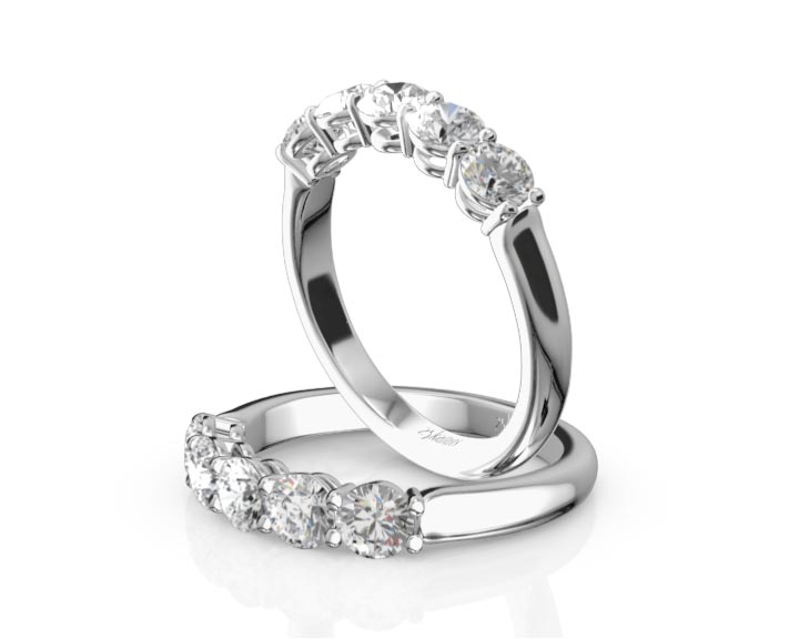 Shared Prong Classic Five Stone Anniversary Ring (1 ct. tw.) 360° view