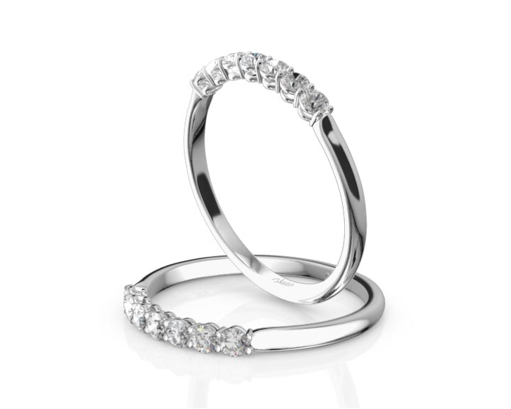 Classic 7 Round Brilliant Diamond Woman Anniversary Band (1/4 ct. tw.) 360° view