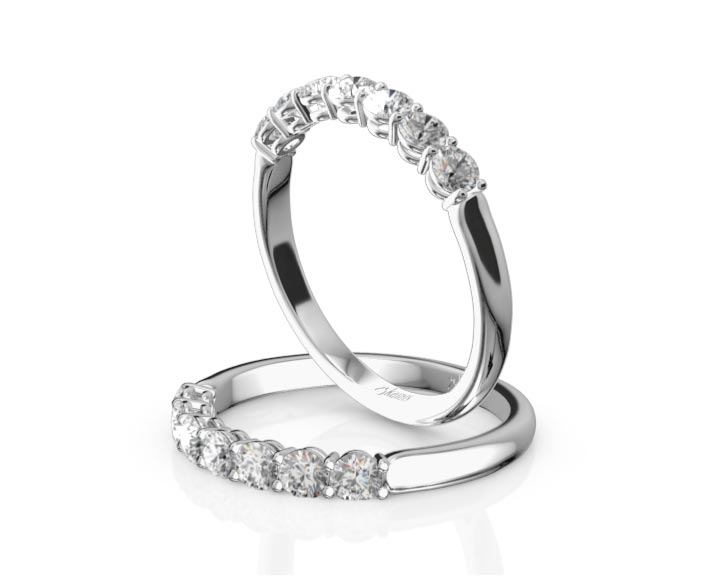 Classic 7 Round Brilliant Diamond Woman Anniversary Band (1/2 ct. tw.) 360° view