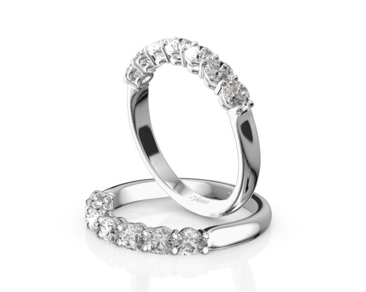 Classic 7 Round Brilliant Diamond Woman Anniversary Band (3/4 ct. tw.) 360° view