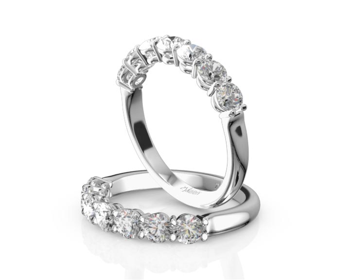 Classic 7 Round Brilliant Diamond Woman Anniversary Band (1 ct. tw.) 360° view