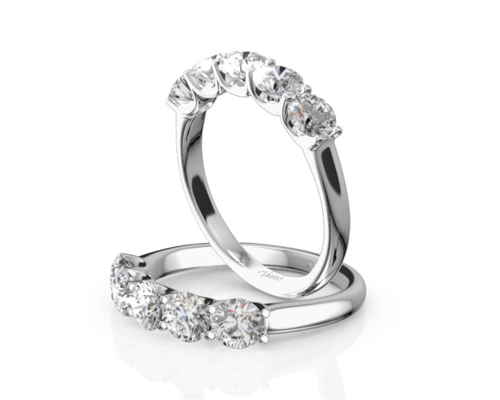 New Classic 5-Stone U-Prong Woman Anniversary Band ( 1 1/4 ct. tw.) 360° view