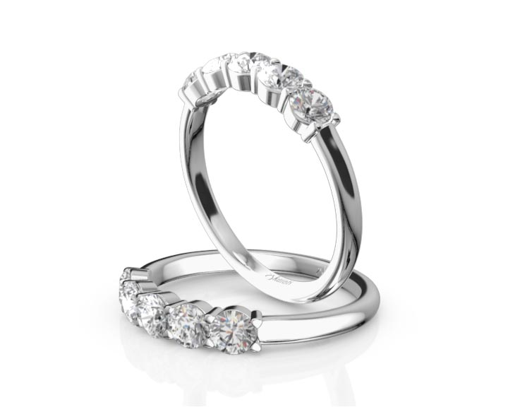 Classic 5 stone Closed Basket Anniversary Band (3/4ct. tw.) 360° view