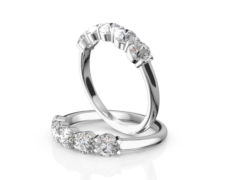 Classic 5 stone Closed Basket Anniversary Band (1.00ct. tw) 360° view