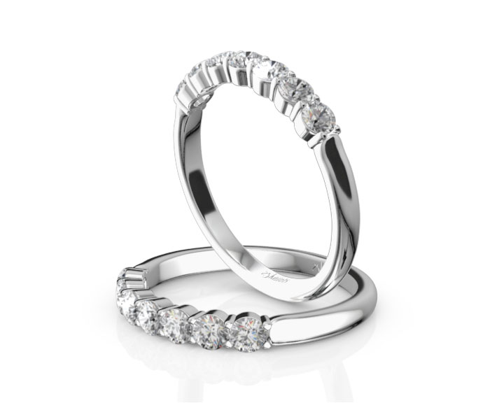 Classic 7 Stone Basket Setting Woman Diamond Ring  (1/2 ct. tw.) 360° view