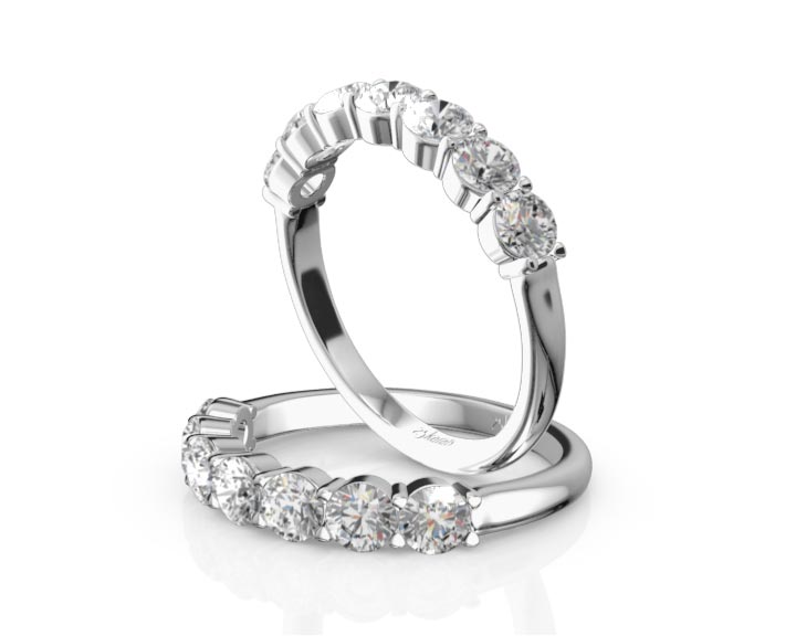 Classic 7 Stone Basket Setting Woman Diamond Ring  (1 ct. tw.) 360° view
