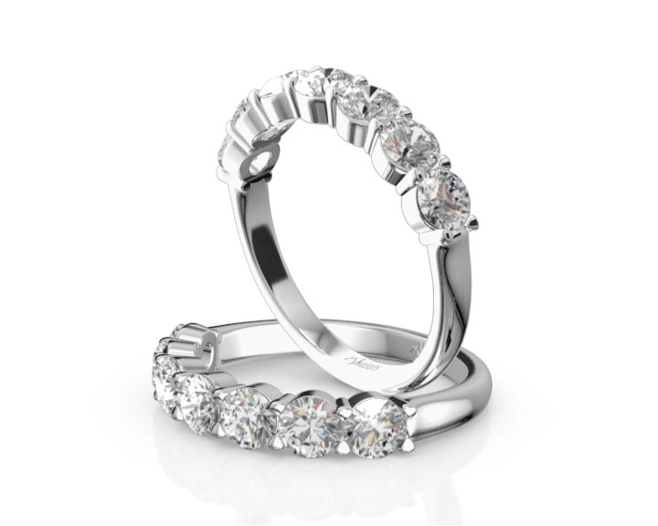 Classic 7 Stone Basket Setting Woman Diamond Ring  (1 1/4 ct. tw.) 360° view