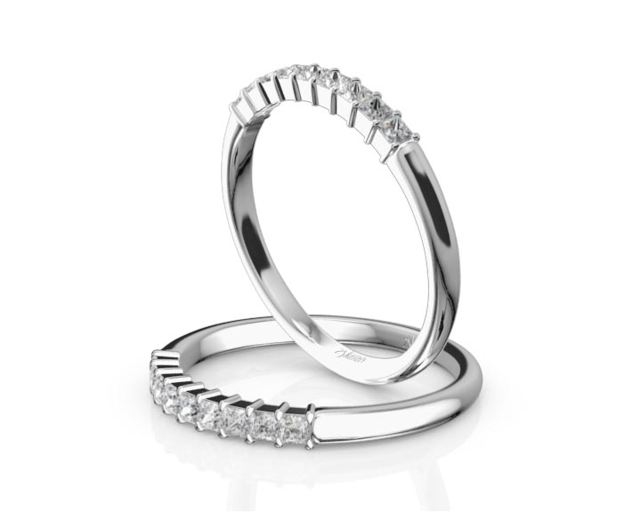 Closed Basket Setting 9-Stone Princess Cut Anniversary Ring (1/4 ct. tw.) 360° view