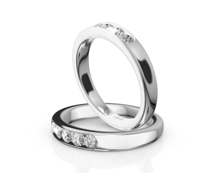 Brilliant Round 5 Stone Channel Set Woman Diamond Ring (3/4 ct. tw.) 360° view