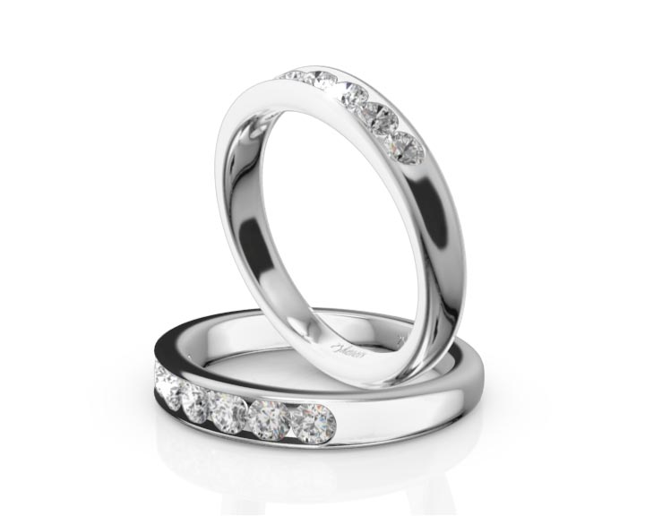 Seven Stone Channel Set Diamond Anniversary Ring (1/2 ct. tw.) 360° view