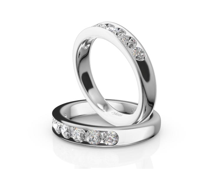 Seven Stone Channel Set Diamond Anniversary Ring (3/4 ct. tw.) 360° view