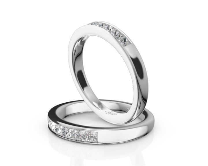 Newly Designed 7 Stone Princess Cut Diamond Anniversary Band (1/2 ct. tw.) 360° view