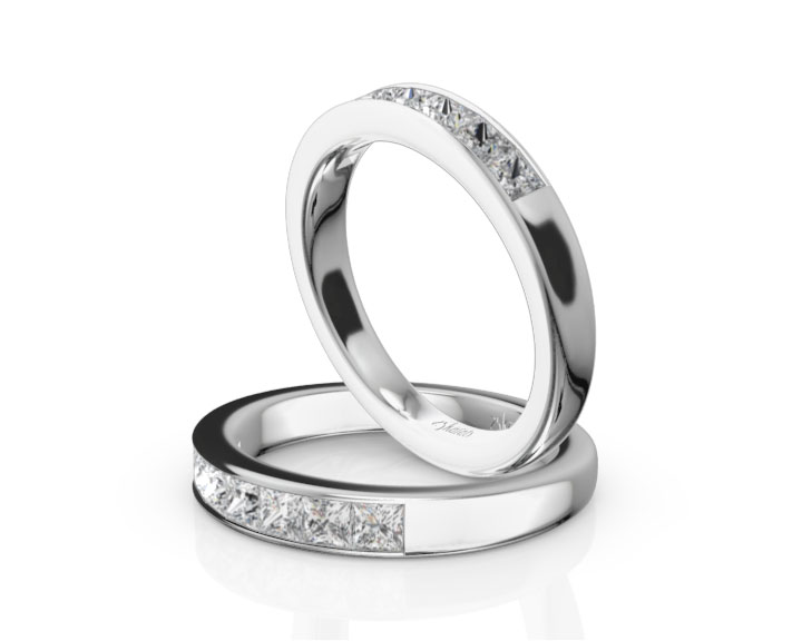 Newly Designed 7 Stone Princess Cut Diamond Anniversary Band  (3/4 ct. tw.) 360° view