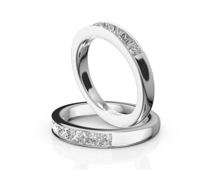 Newly Designed 7 Stone Princess Cut Diamond Anniversary Band  (1 ct. tw.) 360° view